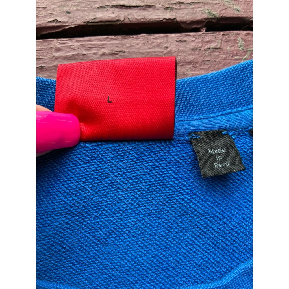 Hugo Boss Royal Blue Vertical Logo Sweatshirt Size Large Preppy Streetwear - Picture 5 of 8